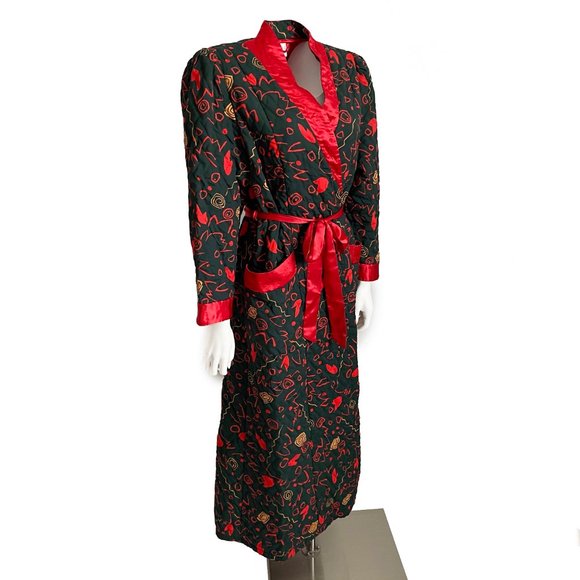 Diane von Furstenberg Quilted Vintage Bathrobe Vintage 80s - Picture 3 of 10